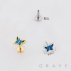 BUTTERFLY CHARM THREADLESS LABRET SET 316L SURGICAL STEEL BUTTERFLY CHARM THREADLESS LABRET SET 316L SURGICAL STEEL